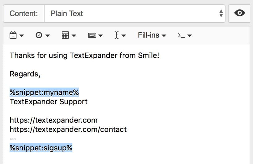 export textexpander snippets