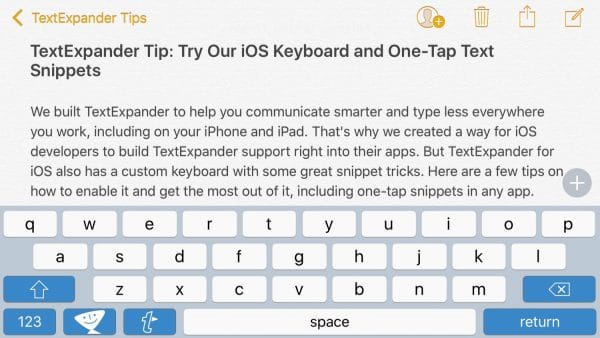 TextExpander Tip: Try Our iOS Keyboard and One-Tap Text Snippet Keys