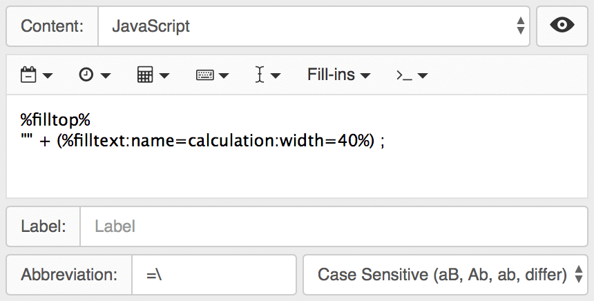 textexpander javascript examples