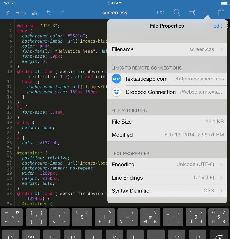 textastic code editor for ipad