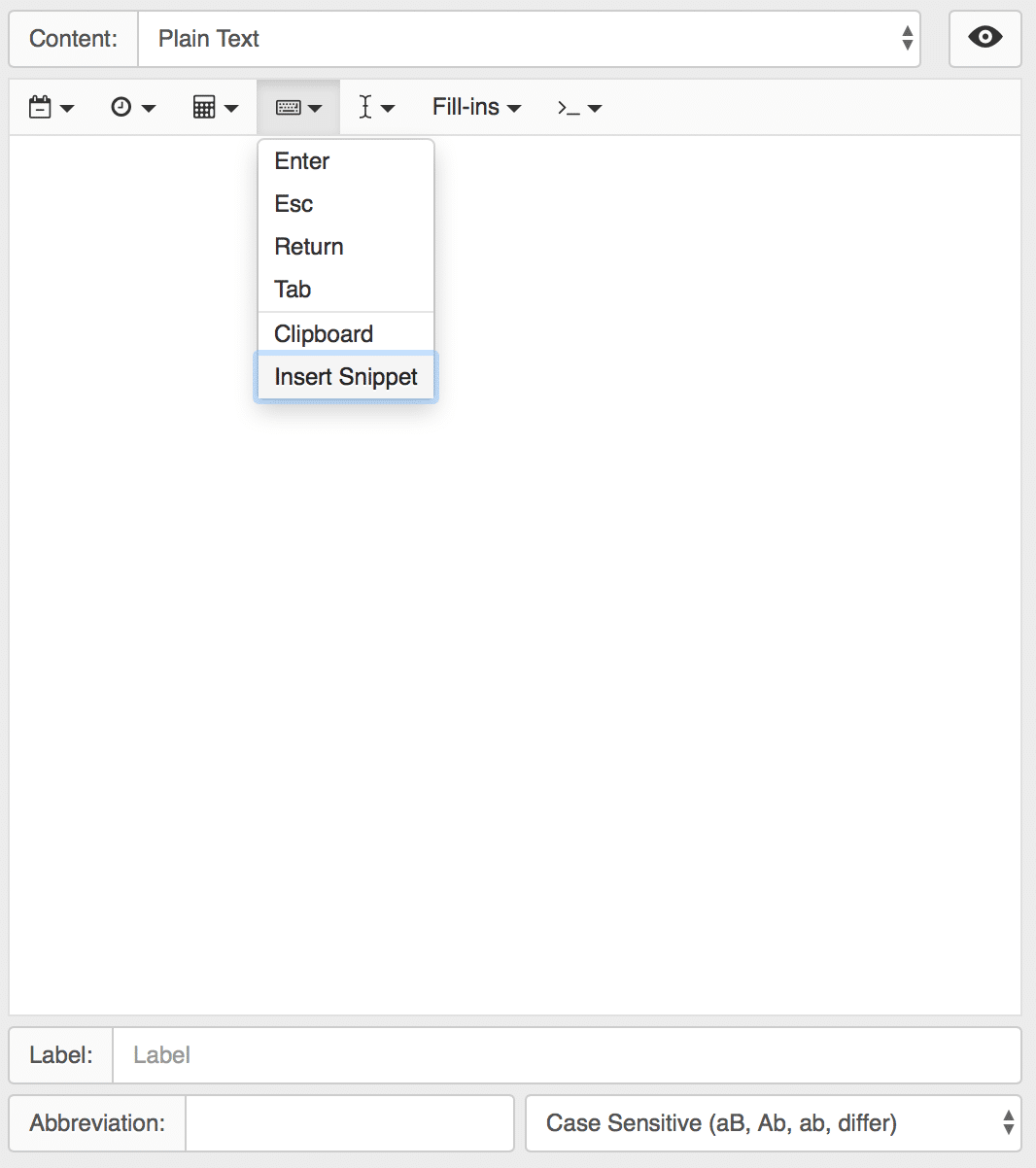 textexpander touch snippets