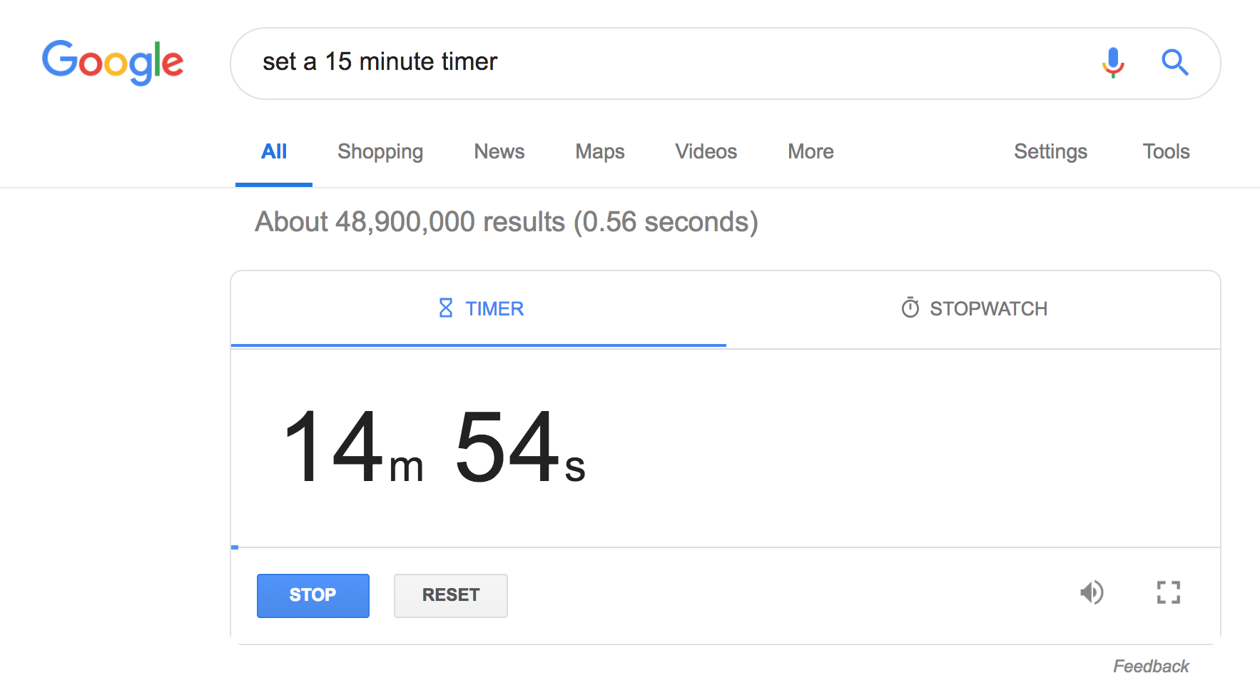 google timer 80 minutes