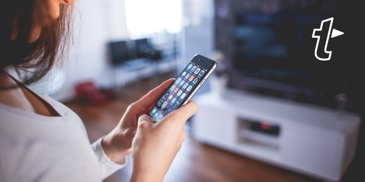 woman holding iphone