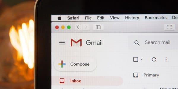 computer screen shows sending email for candidate feedback