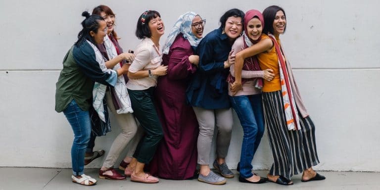 Women in line showing workplace diversity
