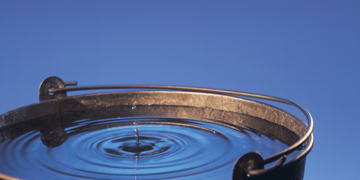 bucket collecting water