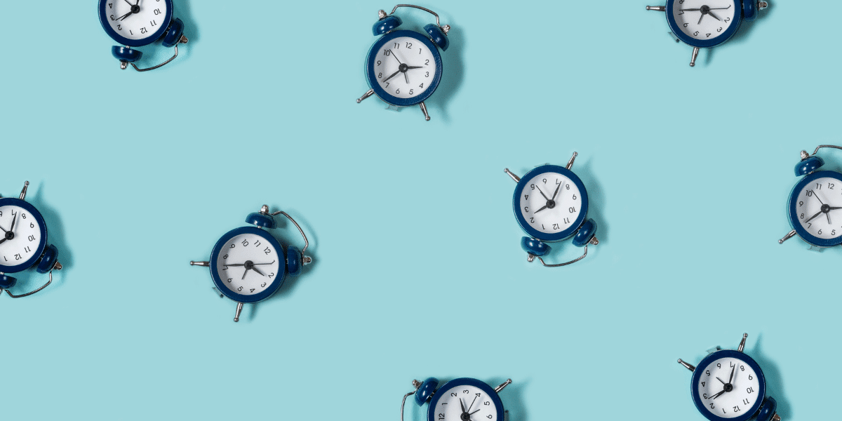 clocks on a blue background