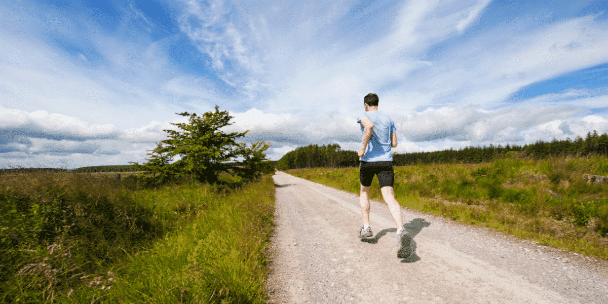 Man jogging as a representation of work life balance
