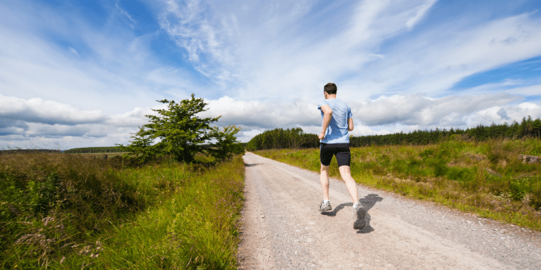 Man jogging as a representation of work life balance