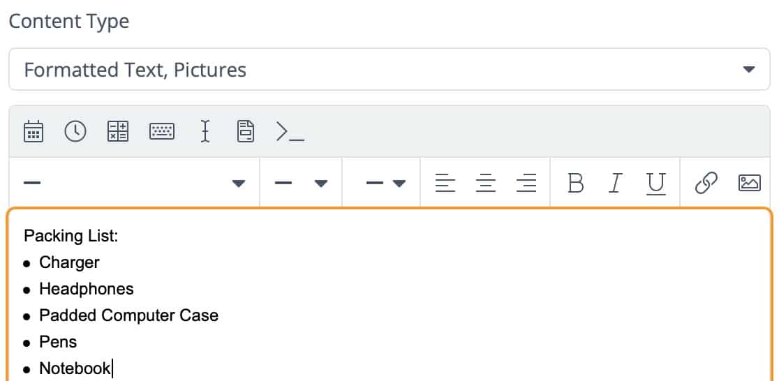 Creating a Bulleted List or Numbered List