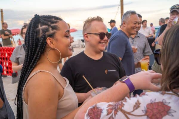 TextExpander team members at beach party