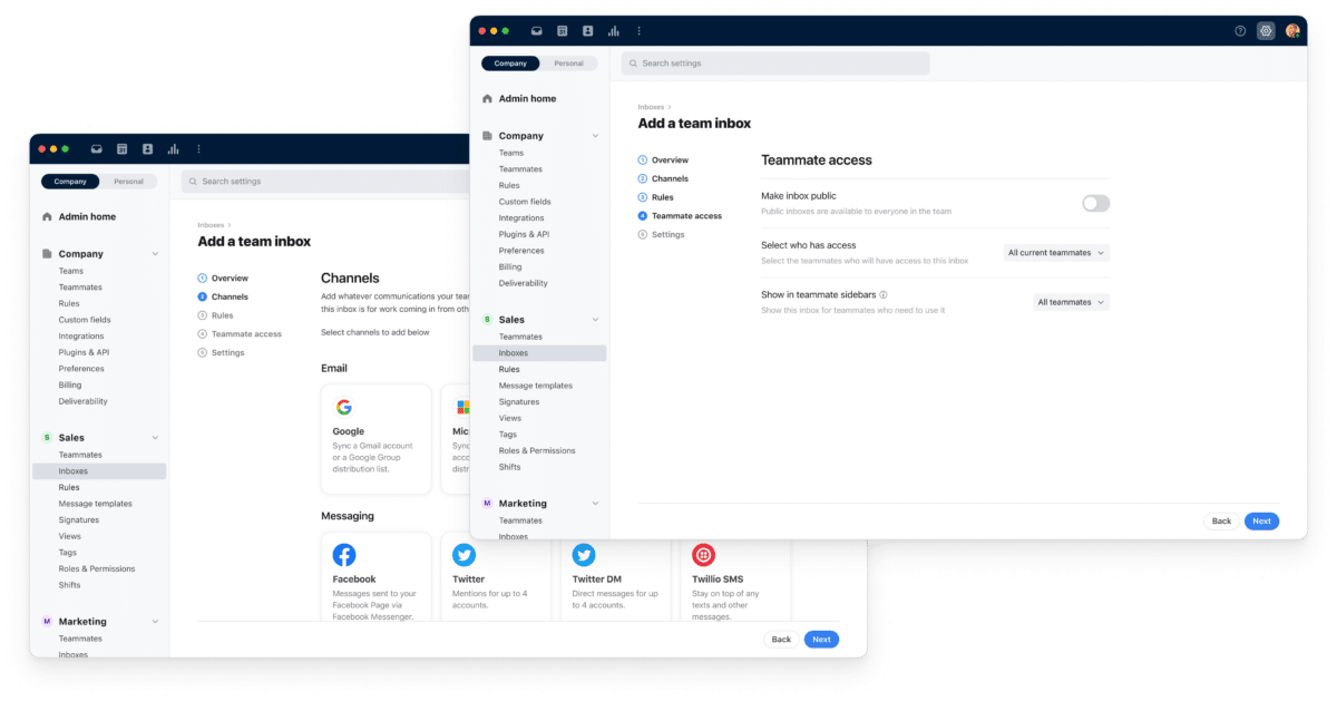 Front email app