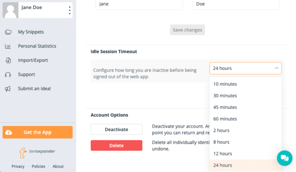 Changing Your Idle Session Timeout