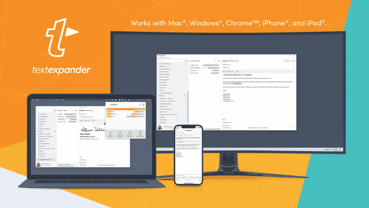 TextExpander synergizes all of your employees, allowing them to create detailed messaging with the touch of a button. 