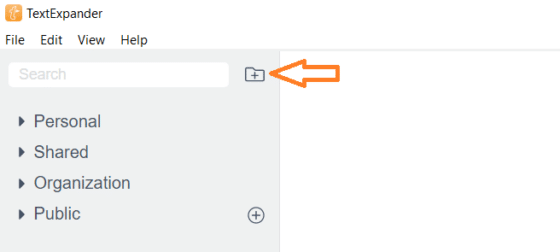 Step 1 of creating TextExpander Public Groups