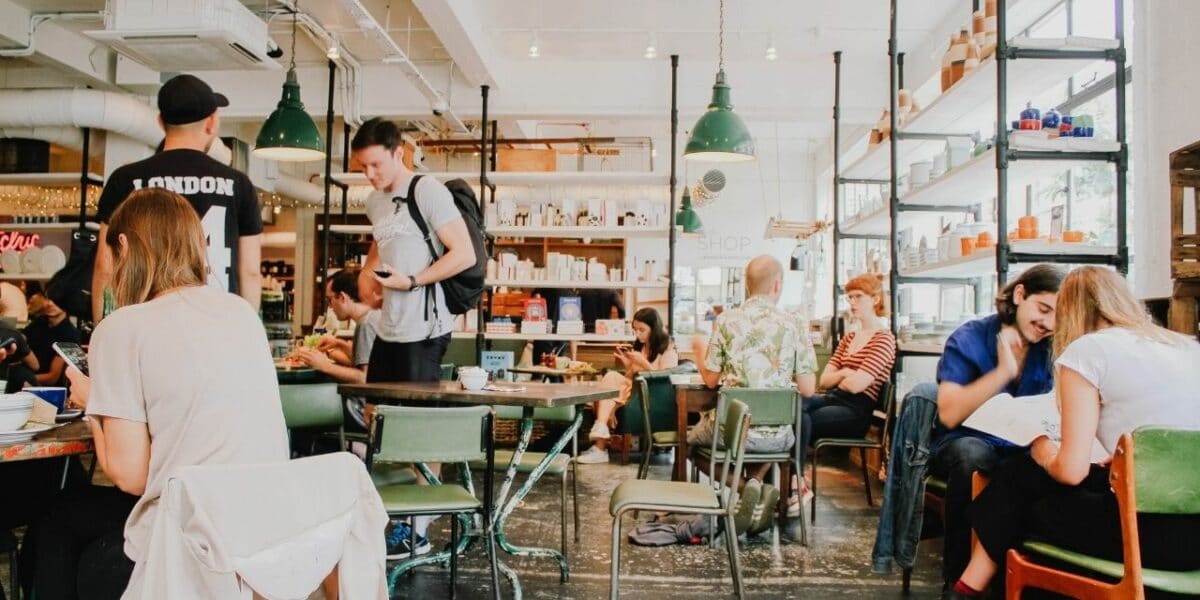 People at a café.