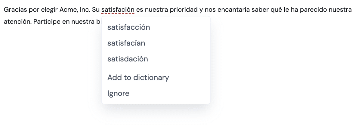 A screenshot of TextExpander's shared spelling and grammar check library.