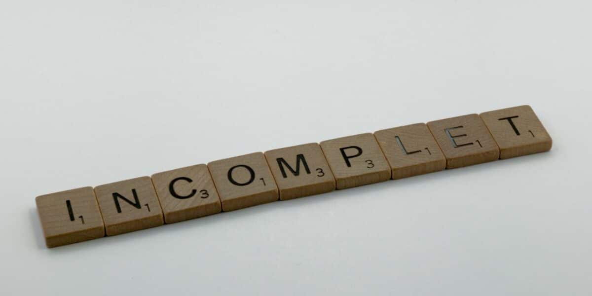 Puzzle spells out i-n-c-o-m-p-l-e-t