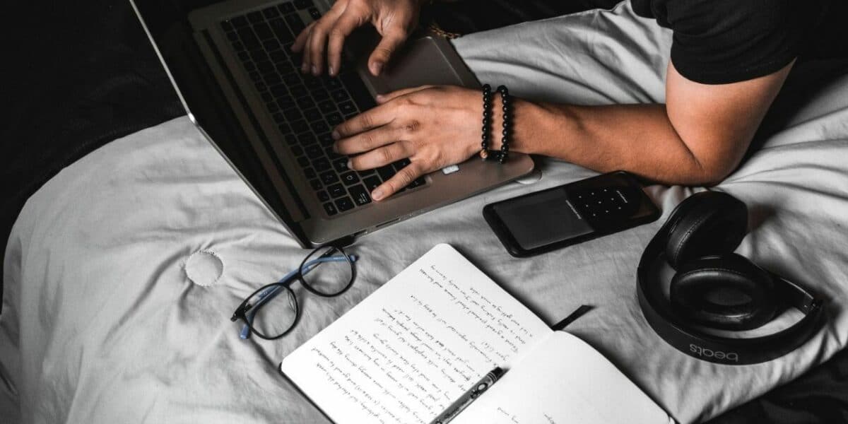 Startup founder works on cold emails