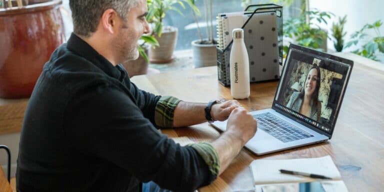 Man trains a virtual assistant