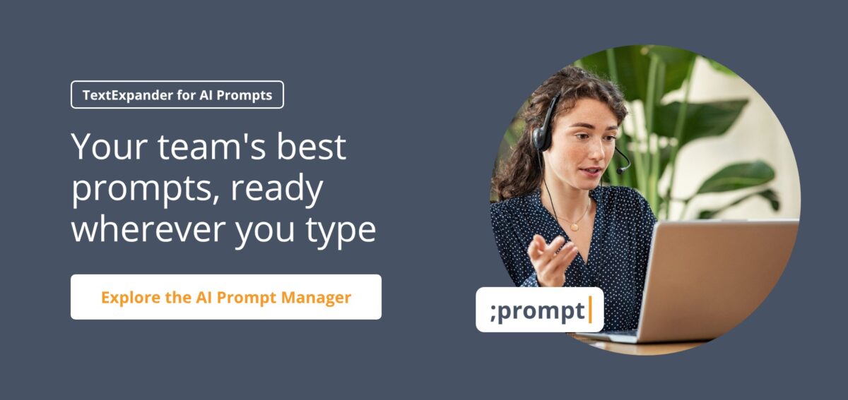 TextExpander for AI Prompts banner with the headline "Your team's best prompts, ready wherever you type"