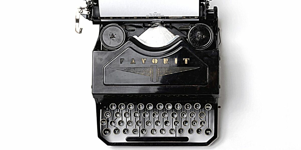 A birds-eye view of an old fashioned type writer