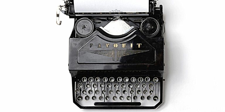 A birds-eye view of an old fashioned type writer