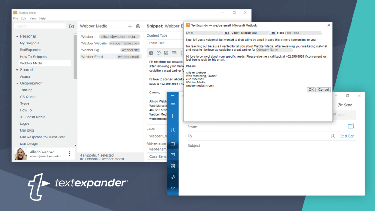 TextExpander for customer success software knowledge sharing