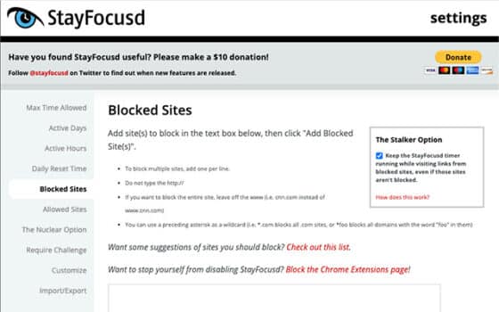 StayFocusd is a Google Chrome productivity extension