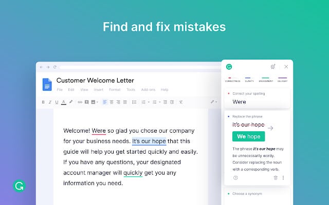 Grammarly is a Google Chrome productivity extension